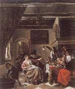Jan Steen As the Old Sing,So twitter the Young Germany oil painting artist
